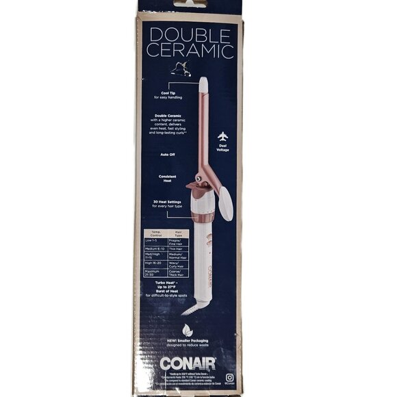 Conair Double Ceramic 1/2" Curling Iron (Open Box, Never Used) - Picture 2 of 3